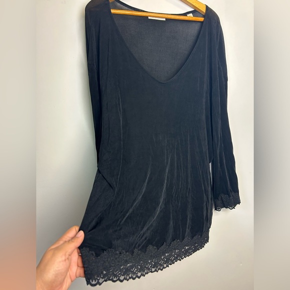 Coldwater Creek plus Size 2X Liquid FabricStretch Long Sleeve Blouse Witchy Goth - Picture 5 of 11